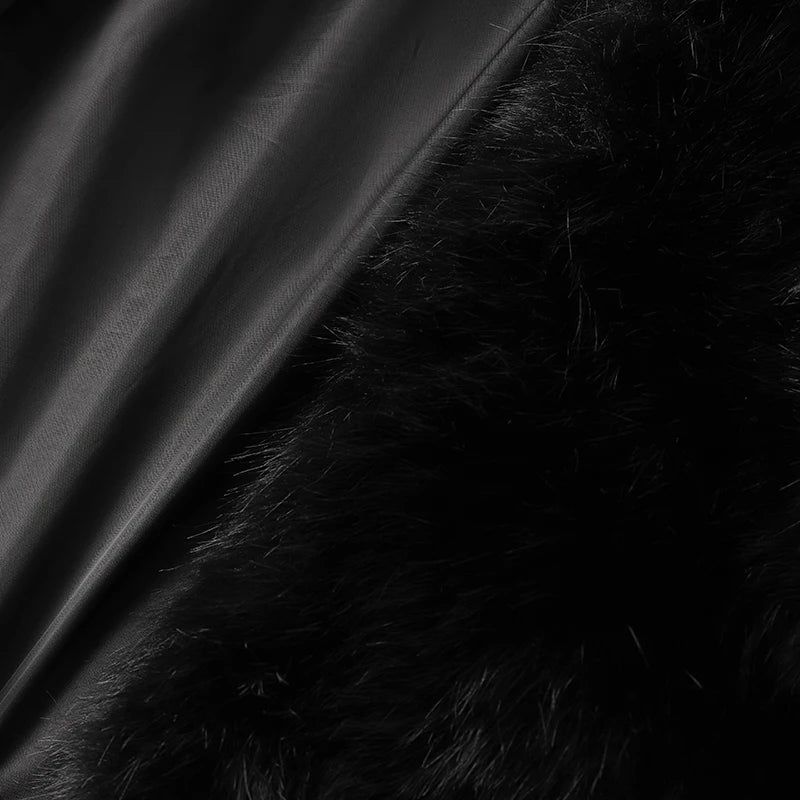 Manteau Court Femme en Fausse Fourrure – Col Châle Vintage Style Streetwear