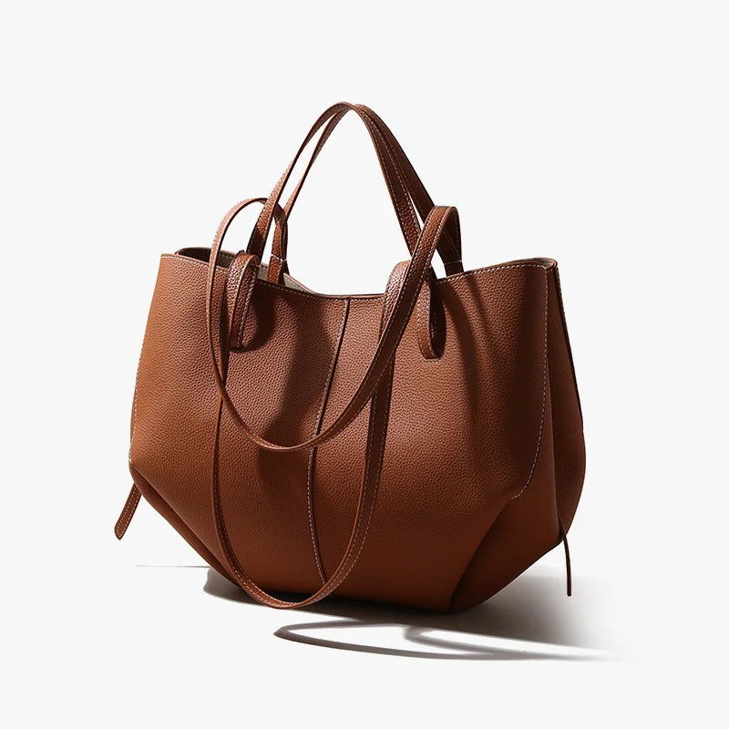 Grand Sac Cabas Femme en Cuir Véritable – Élégant, Spacieux & Polyvalent