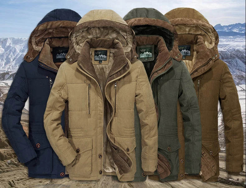 Veste Hivernale Homme Épaisse et Chaude – Capuche Amovible, Style Armée Décontracté