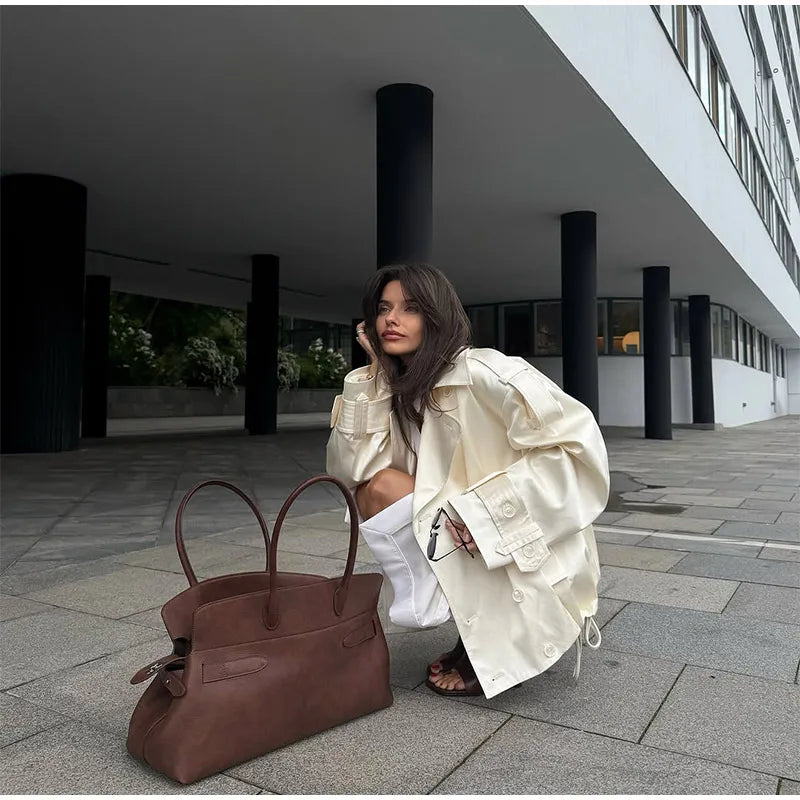 Trench Court Femme – Double Boutonnage & Lacets - Vestico