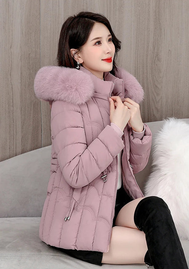 Doudoune Courte Femme à Capuche, Manteau Chaud Hiver 2025