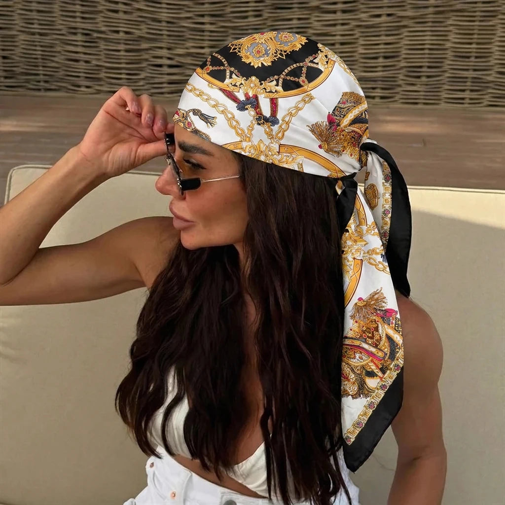 2026 Dot Print Square Scarf For Women Silk Shawl Neckerchief Female Hair Bands Head Wraps Headband Foulard Satin Hijab Bandana - Vestico