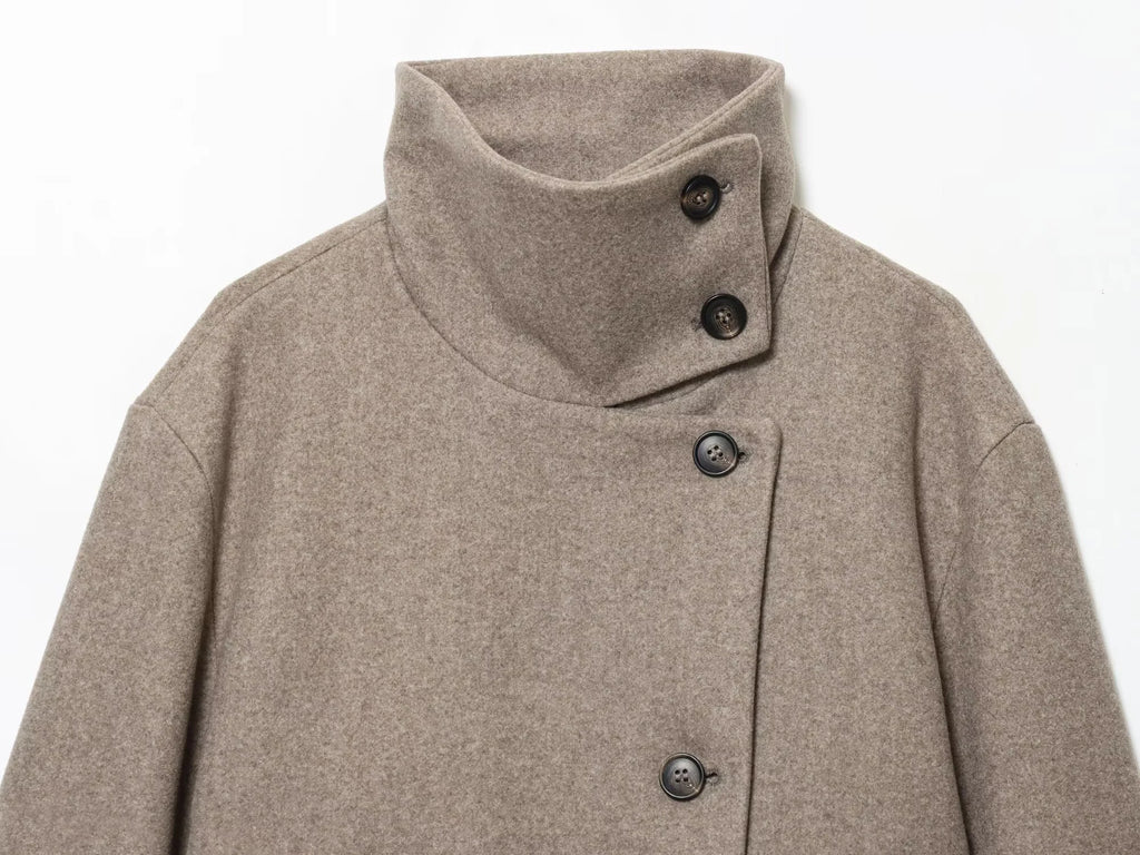 Manteau Femme Oversize – Col Montant, Coupe Décontractée & Style Hivernal