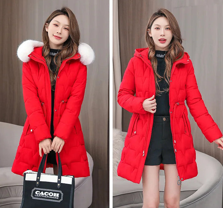 Parka Oversize à Capuche et Col en Fausse Fourrure – Élégance Décontractée d’Hiver