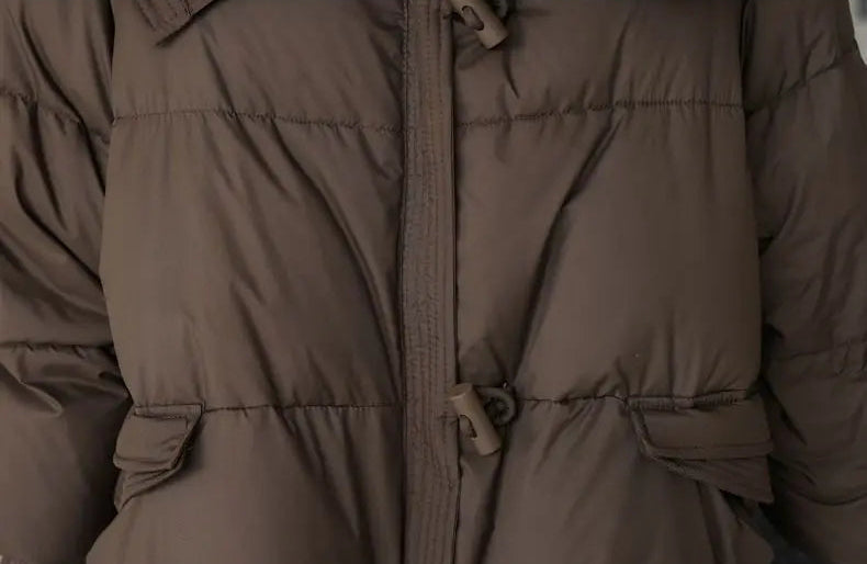 Doudoune Femme Col en Fausse Fourrure, Veste Épaisse et Chaude Hiver 2025