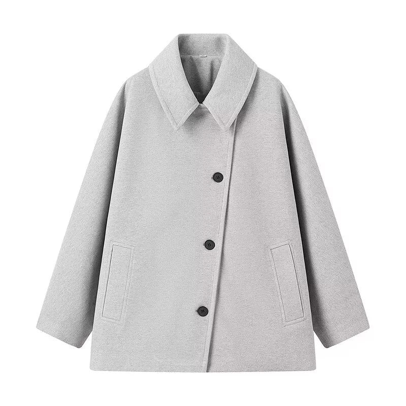 Manteau Court Femme Chic – Col Montant, Fermeture Zippée et Poches - Vestico