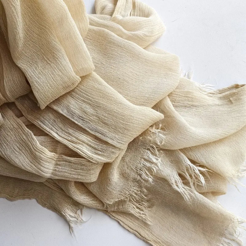 61 Colors Soft Cotton Viscose Scarf Rayon Material Muslim Hijab Mid Eastern Plain Solid Color Headscarf With Tassel - Vestico