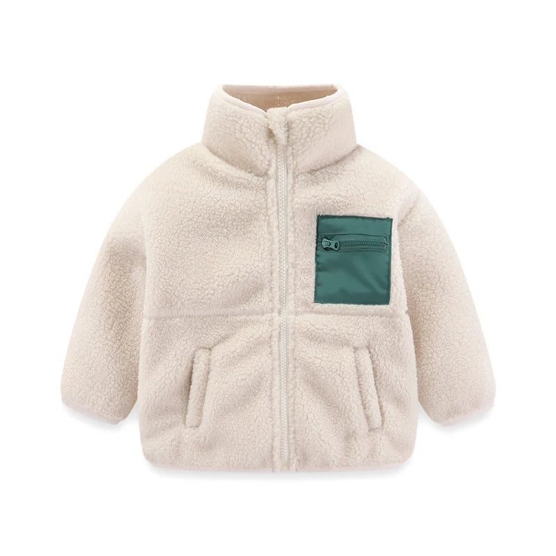1 2 3 4 5 6 7 Years Boys Jacket Autumn Winter Warm Fleece Baby Coats New Fashion Zipper Children's Outerwear Plush Kids Clothes - Vestico