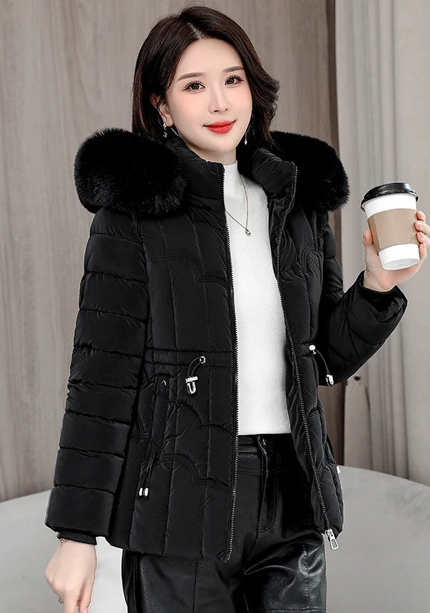 Doudoune Courte Femme à Capuche, Manteau Chaud Hiver 2025