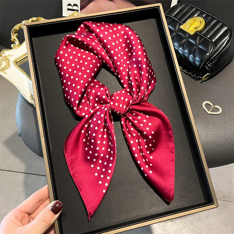 Bohemian Style Print Luxury Brand Silk Square Scarf Women Satin Shawls Neckerchief Wrap Scarves Bandana Hair Hjiab Floral - Vestico