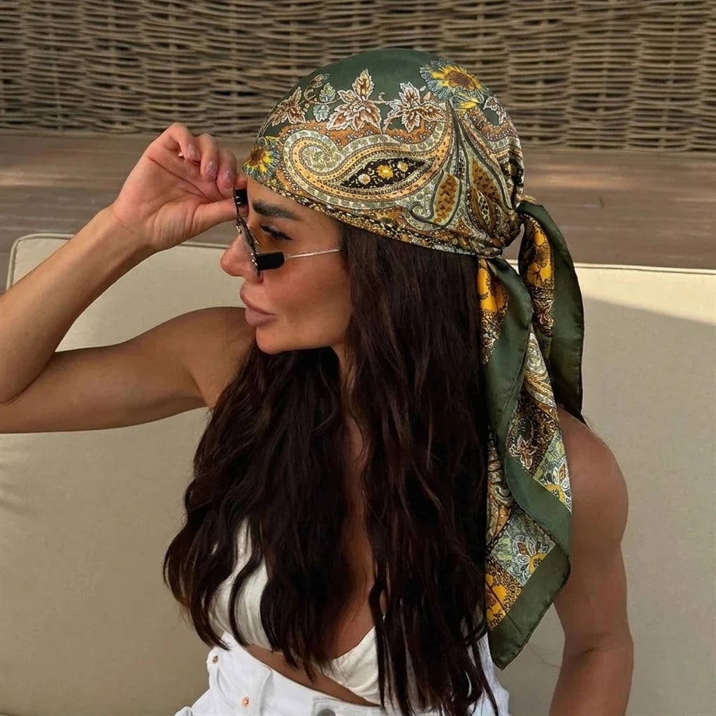 2026 Dot Print Square Scarf For Women Silk Shawl Neckerchief Female Hair Bands Head Wraps Headband Foulard Satin Hijab Bandana - Vestico