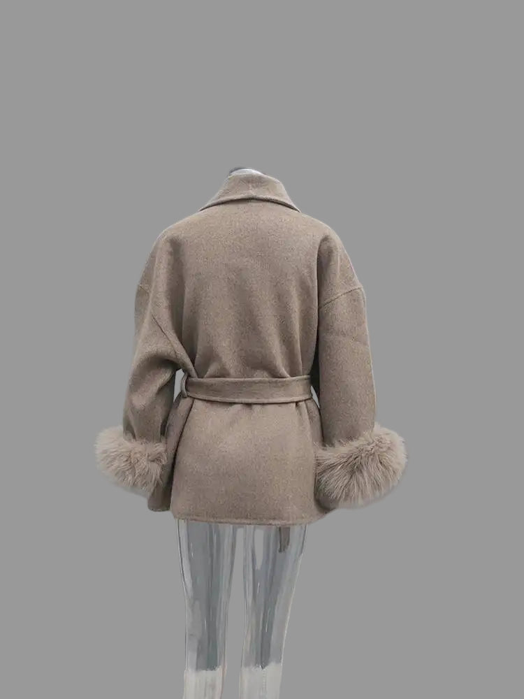 Manteau Femme OL – Patchwork Fourrure & Laine - Vestico