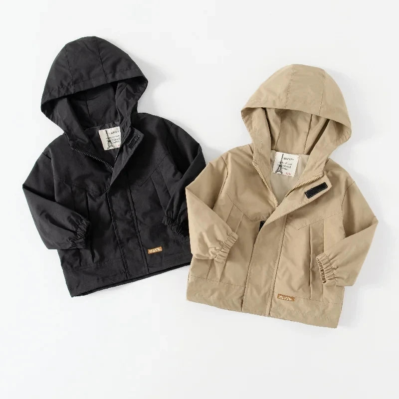 Kids Clothes Windbreaker Coats 2023 Spring Autumn New Boys Trench Jacket Children Windproof Hooded Outerwear 2-6 Years - Vestico