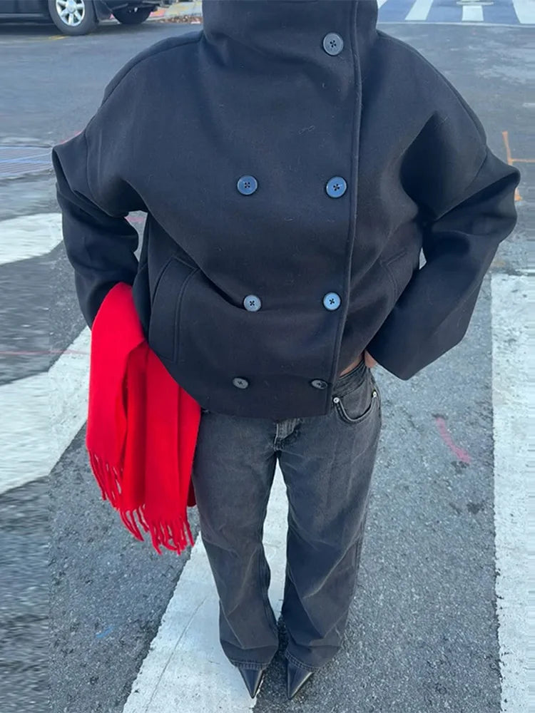 Veste Femme Laine & Cachemire Col Roulé – Style Casual Automne/Hiver 2025 - Vestico