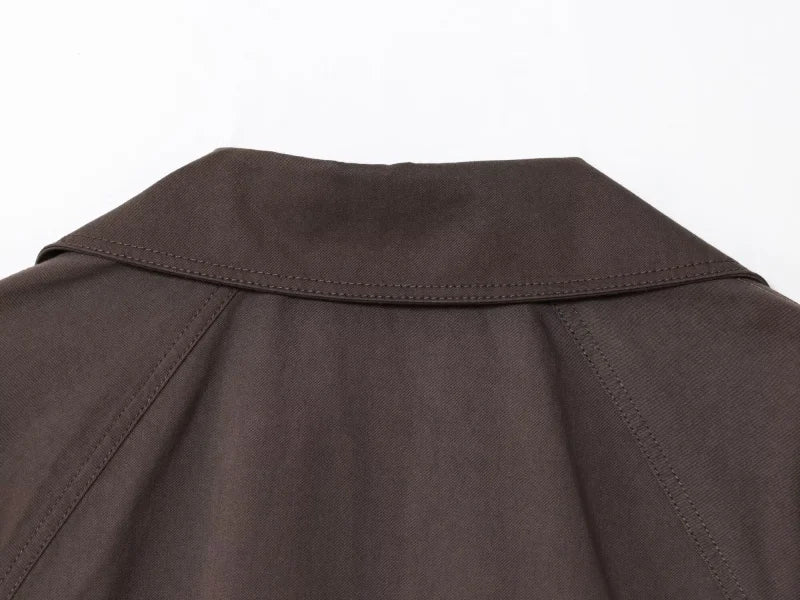 Trench Coat Britannique Ceinturé – Double Boutonnage & Col Revers Maillard - Vestico