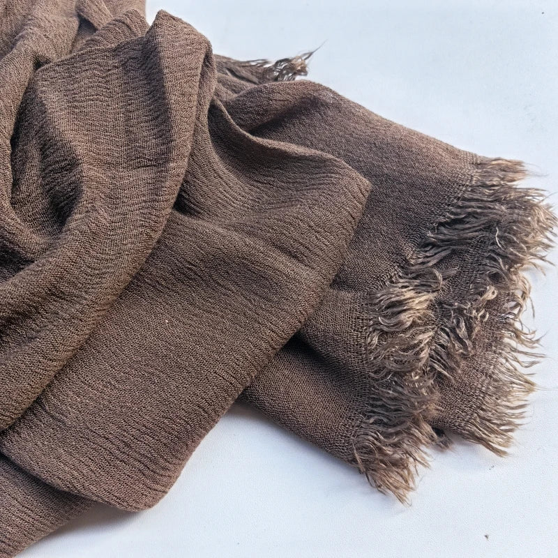 61 Colors Soft Cotton Viscose Scarf Rayon Material Muslim Hijab Mid Eastern Plain Solid Color Headscarf With Tassel - Vestico