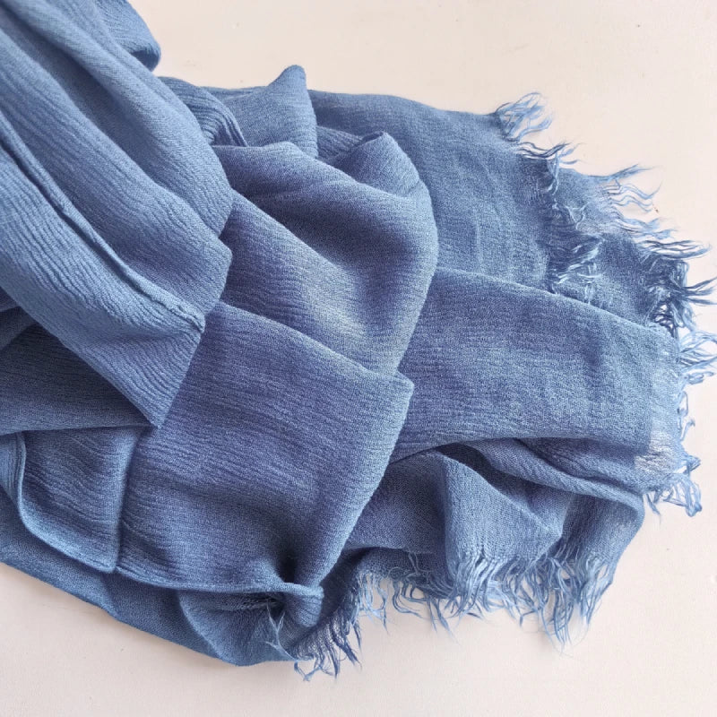61 Colors Soft Cotton Viscose Scarf Rayon Material Muslim Hijab Mid Eastern Plain Solid Color Headscarf With Tassel - Vestico