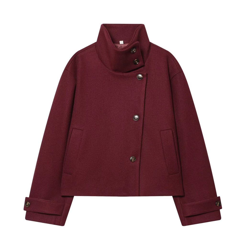 Manteau Femme Oversize – Col Montant, Coupe Décontractée & Style Hivernal