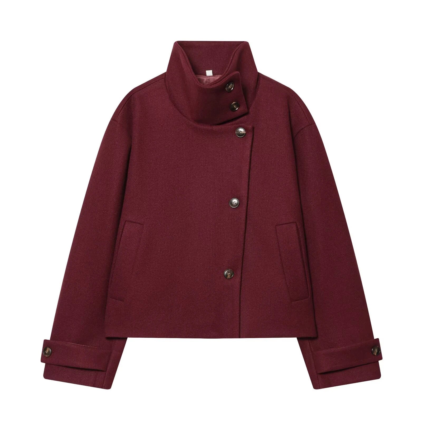 Manteau Femme Oversize – Col Montant, Coupe Décontractée & Style Hivernal