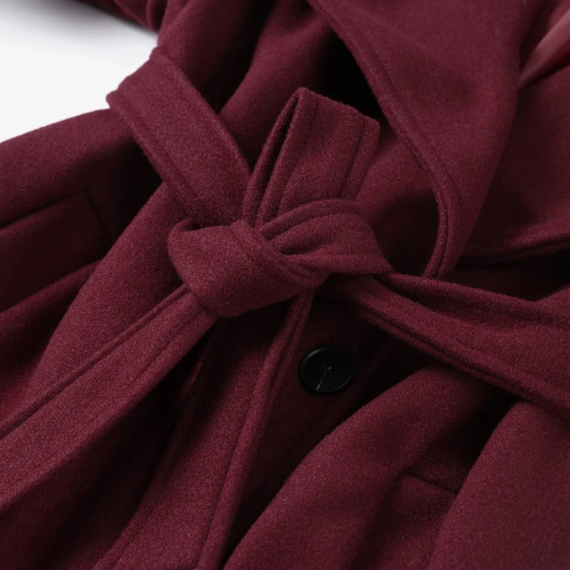 Manteau Long Élégant à Ceinture – Double Boutonnage Gris pour l’Automne/Hiver - Vestico