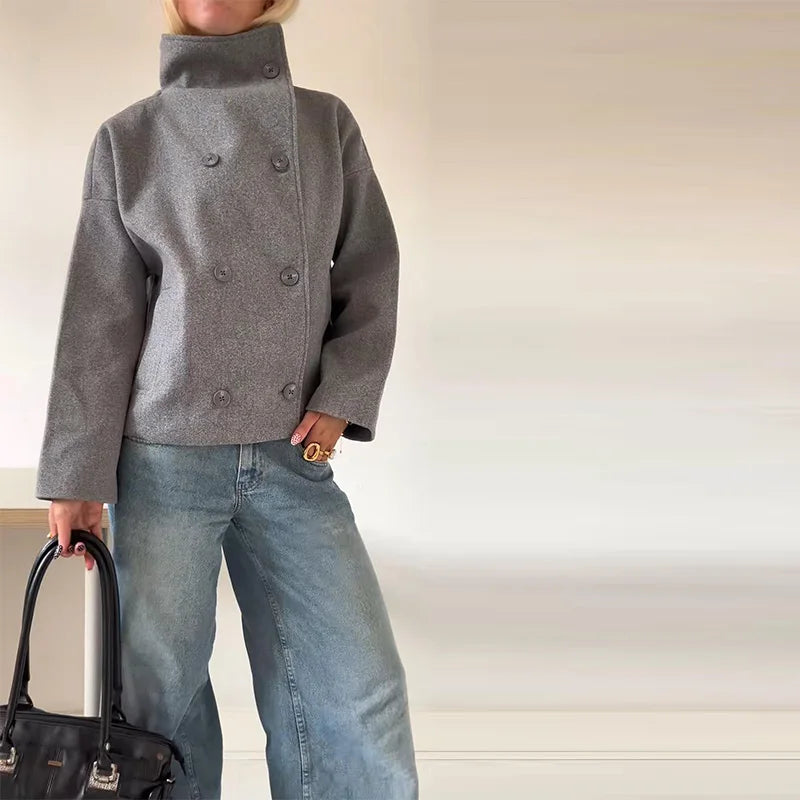 Manteau Femme Oversize en Laine Mélangée – Élégance Automne/Hiver - Vestico