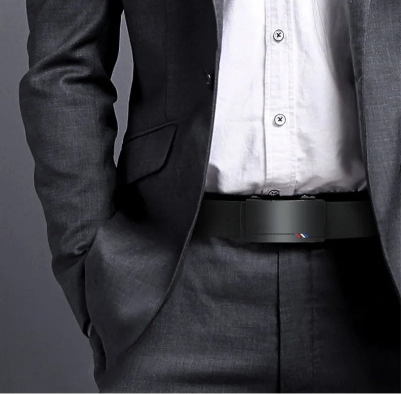 Ceinture Homme en Cuir Véritable – Boucle Automatique & Style Élégant