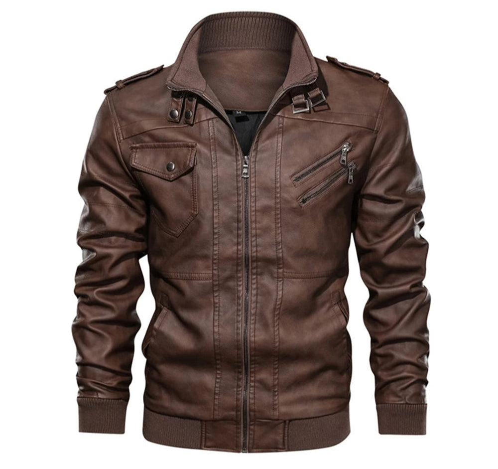 Veste Homme en Simili Cuir – Style Motard avec Capuche Amovible - Vestico
