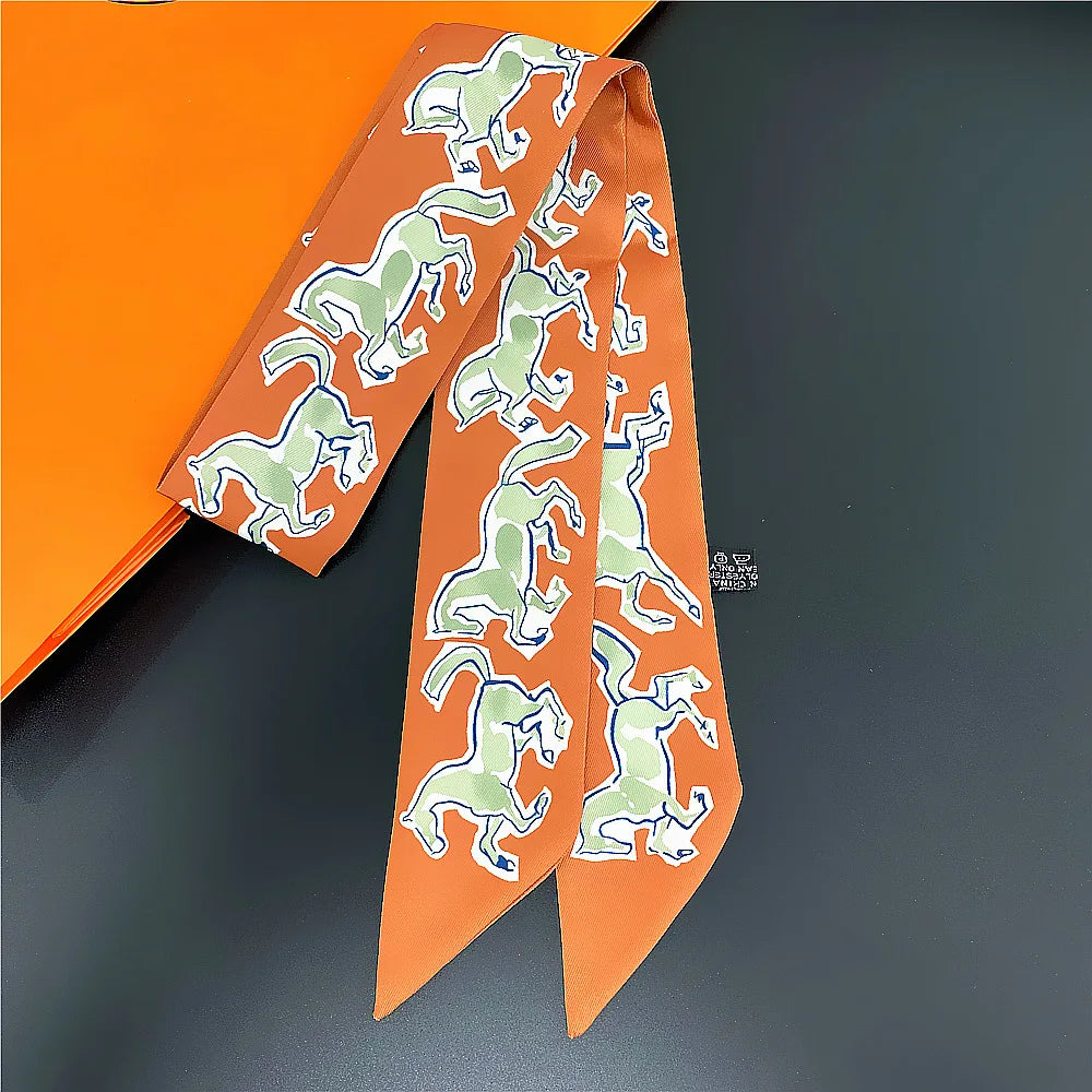 Foulard Femme Imprimé – Écharpe Fine en Soie, Accessoire pour Sac & Cheveux - Vestico
