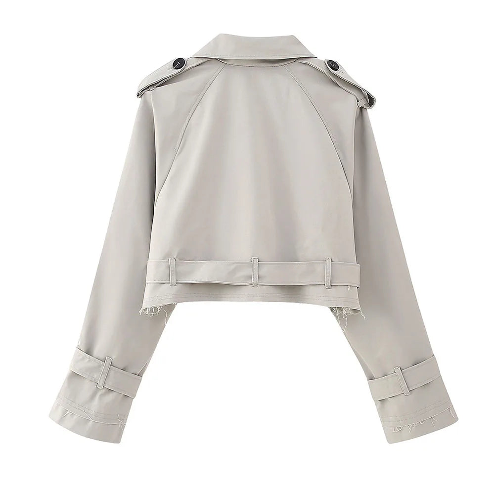 Blazer Court Femme – Double Boutonnage & Ceinture - Vestico