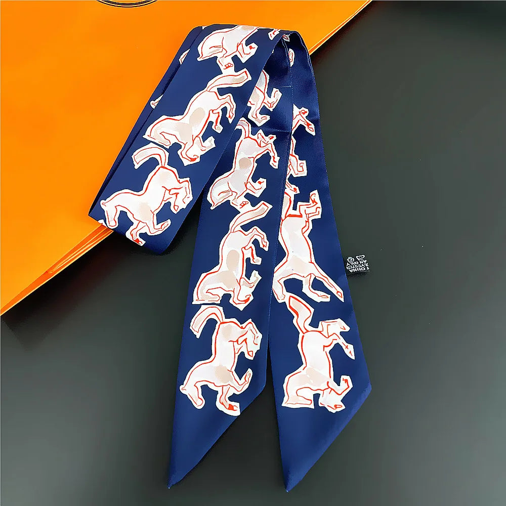 Foulard Femme Imprimé – Écharpe Fine en Soie, Accessoire pour Sac & Cheveux - Vestico