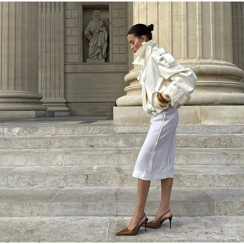 Trench Court Femme – Double Boutonnage & Lacets - Vestico