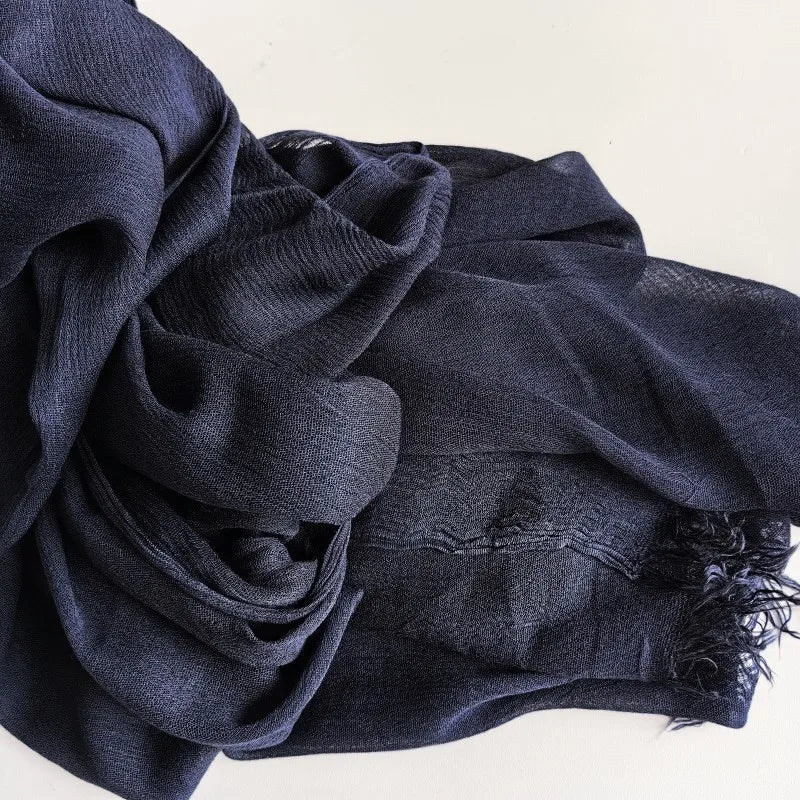 61 Colors Soft Cotton Viscose Scarf Rayon Material Muslim Hijab Mid Eastern Plain Solid Color Headscarf With Tassel - Vestico