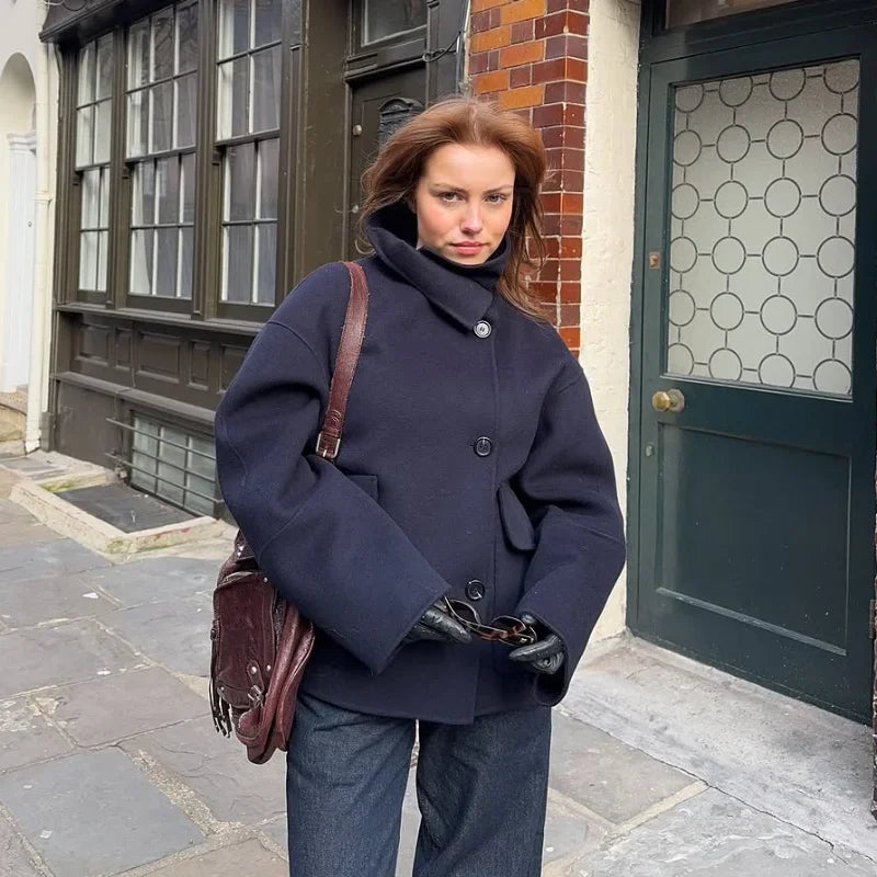 Manteau Femme Oversize en Laine Mélangée – Élégance Automne/Hiver - Vestico