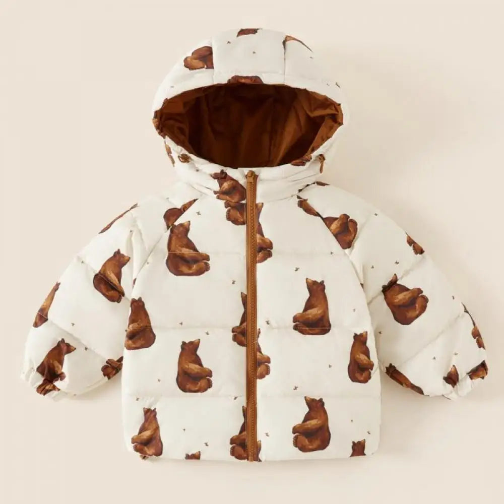 Doudoune Hiver Enfant – Motifs Lapin & Éléphant, Chaude et Coupe-Vent (18M à 7 Ans) - Vestico