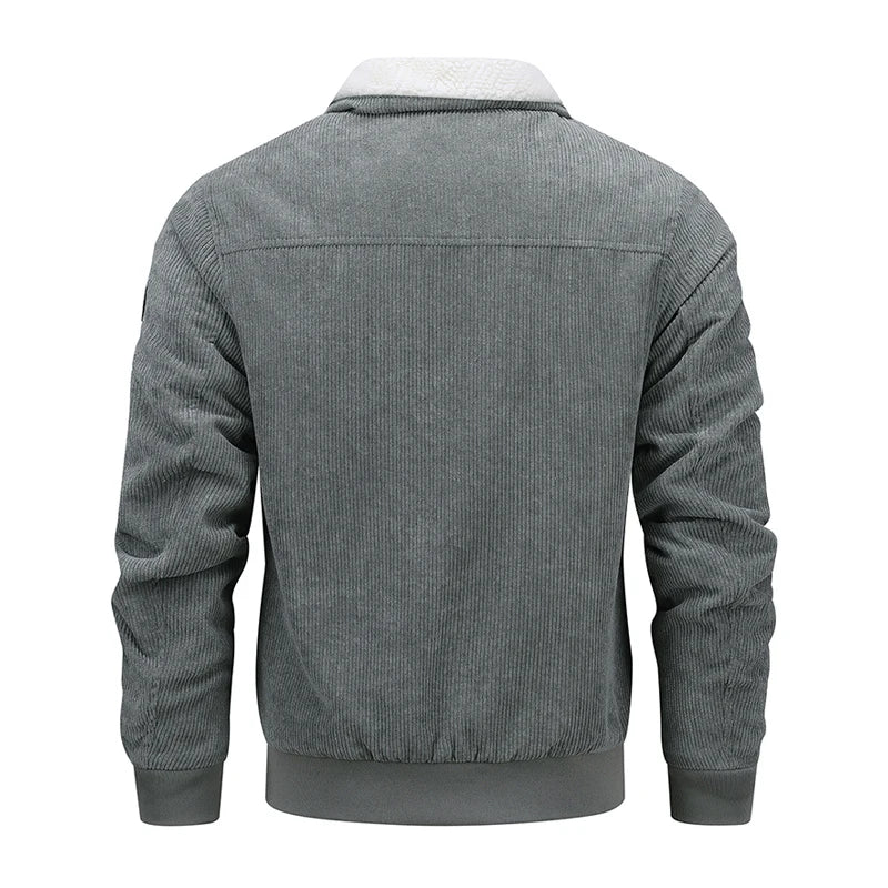 Veste Homme Épaisse en Velours Côtelé – Doublure Polaire Chaude, Style Vintage Décontracté - Vestico