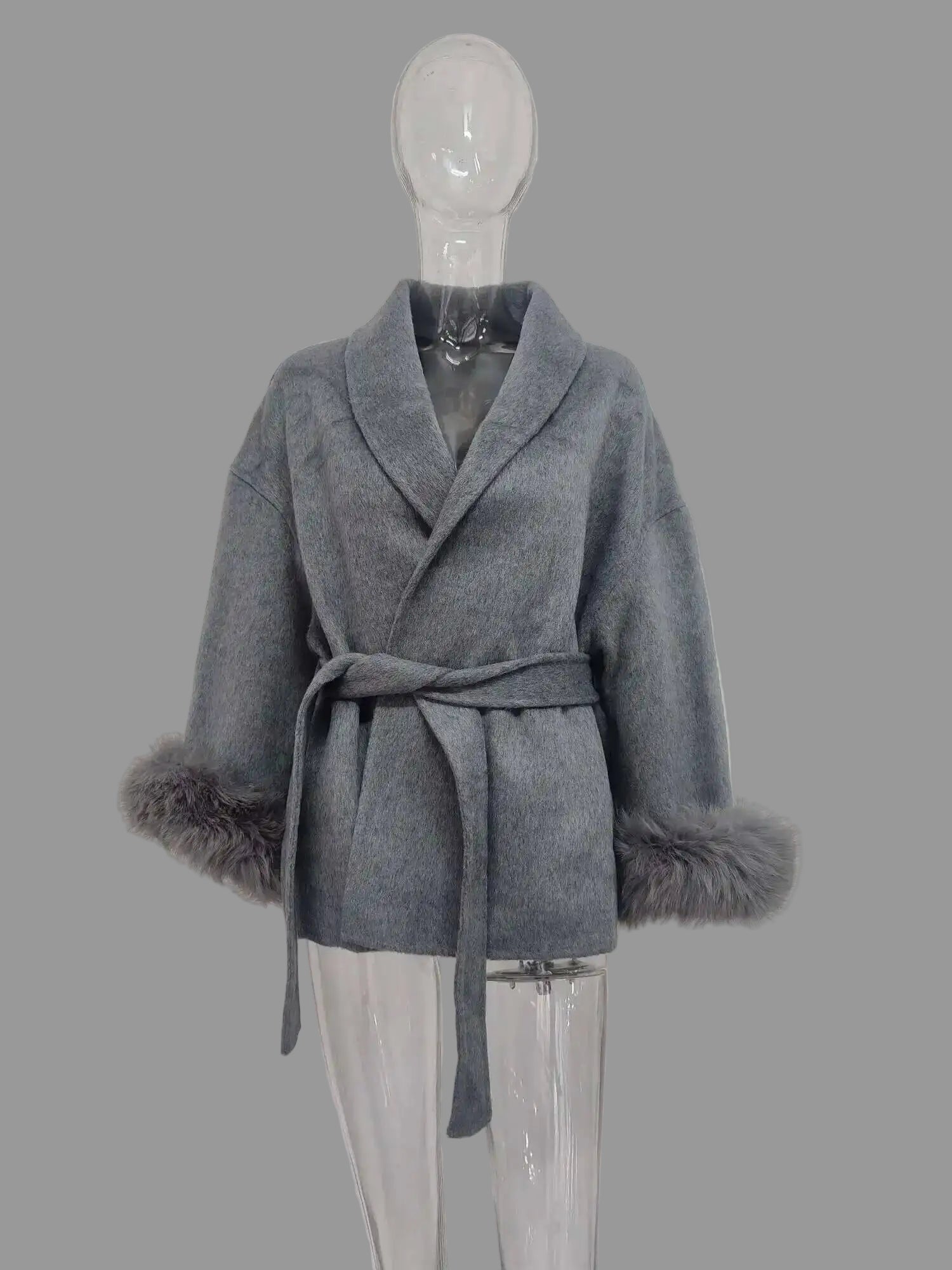 Manteau Femme OL – Patchwork Fourrure & Laine - Vestico