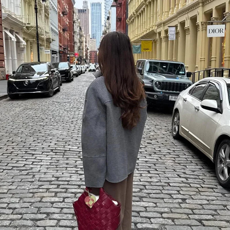 Manteau Femme Oversize en Laine Mélangée – Élégance Automne/Hiver - Vestico