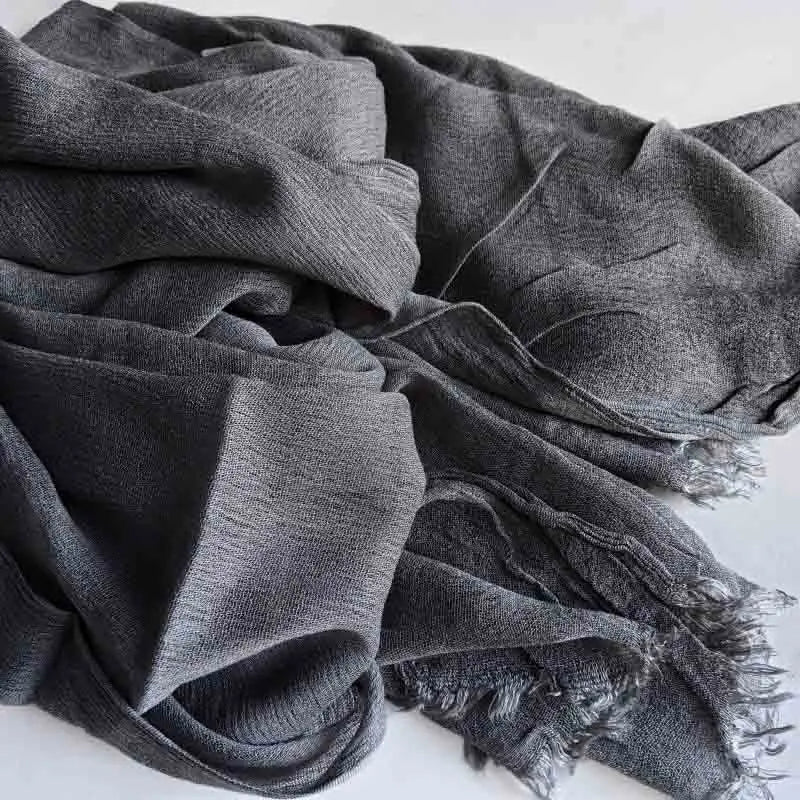 61 Colors Soft Cotton Viscose Scarf Rayon Material Muslim Hijab Mid Eastern Plain Solid Color Headscarf With Tassel - Vestico
