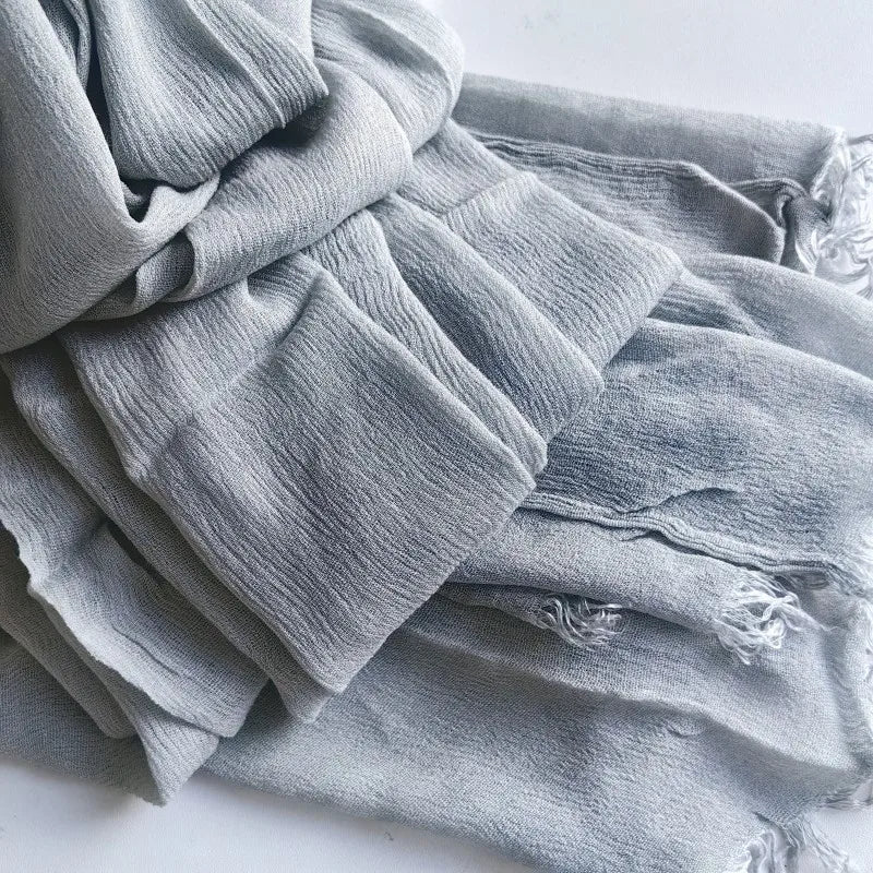 61 Colors Soft Cotton Viscose Scarf Rayon Material Muslim Hijab Mid Eastern Plain Solid Color Headscarf With Tassel - Vestico