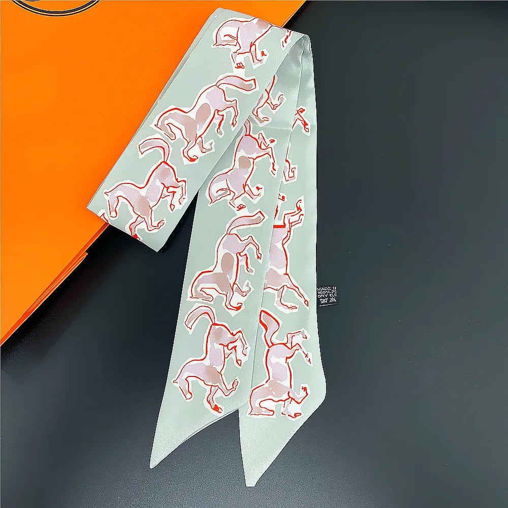 Foulard Femme Imprimé – Écharpe Fine en Soie, Accessoire pour Sac & Cheveux - Vestico