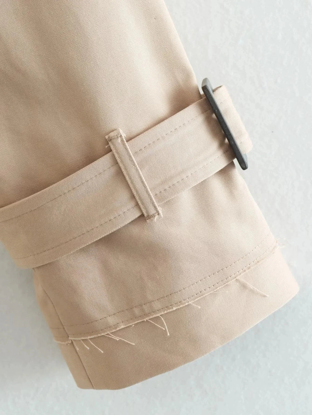 Trench Court Ceinturé Femme 2024 – Vintage Streetwear, Double Boutonnage, Manches Longues - Vestico