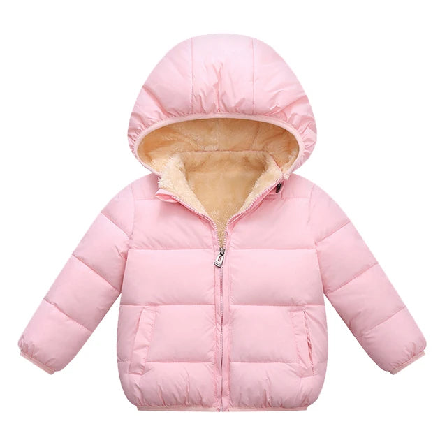 Baby Children Coats Winter Thick Jackets For Boys Warm Plush Thicken Outerwear For Girls Fur Hooded Jacket Kids Clothes Snowsuit - Vestico