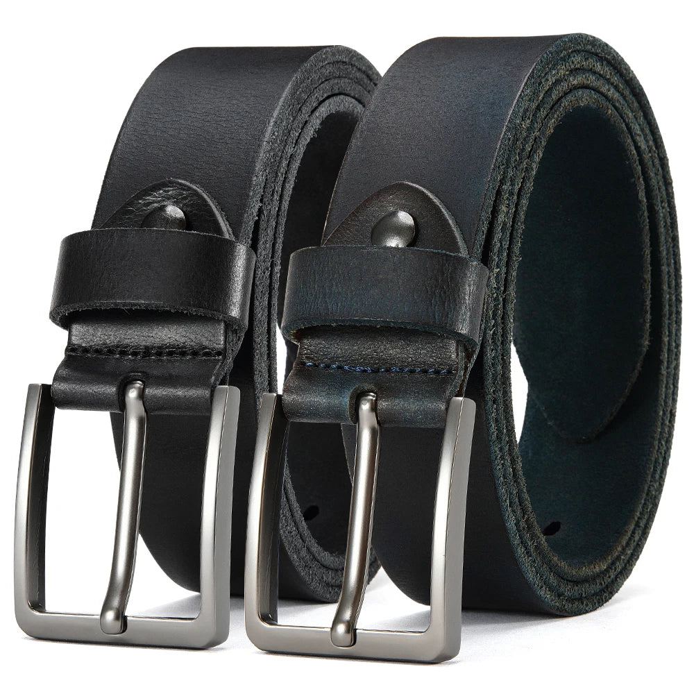 Ceinture Homme en Cuir – Boucle à Ardillon Métallique & Style Casual