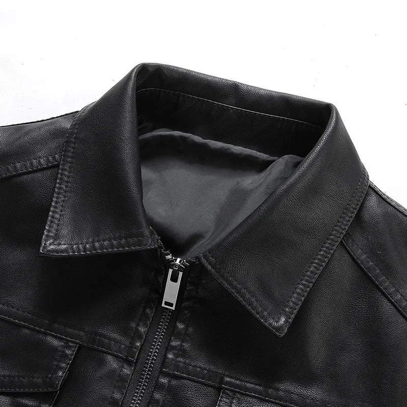 Veste Motard Homme en Similicuir Vintage – Style Biker Noir Léger - Vestico