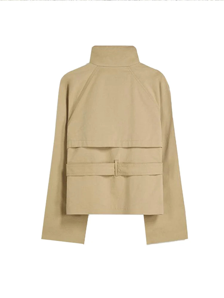 Trench Court Femme Chic – Double Boutonnage et Ceinture à la Taille - Vestico