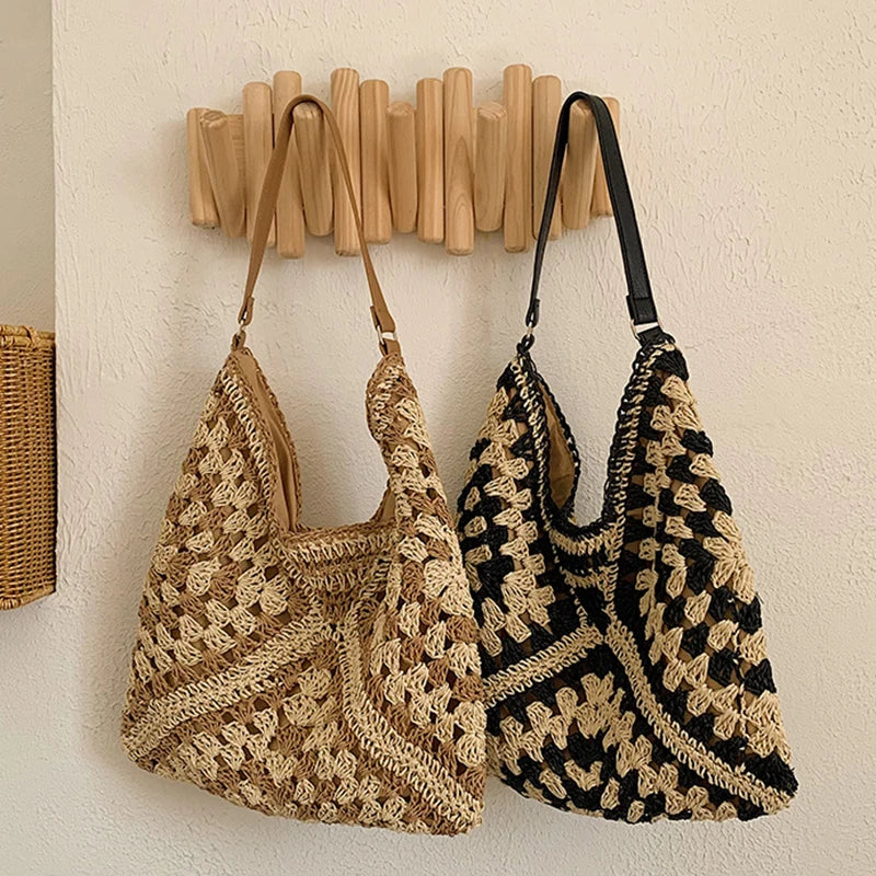 Sac Épaule Femme en Paille Tressée – Élégant, Léger & Style Estival
