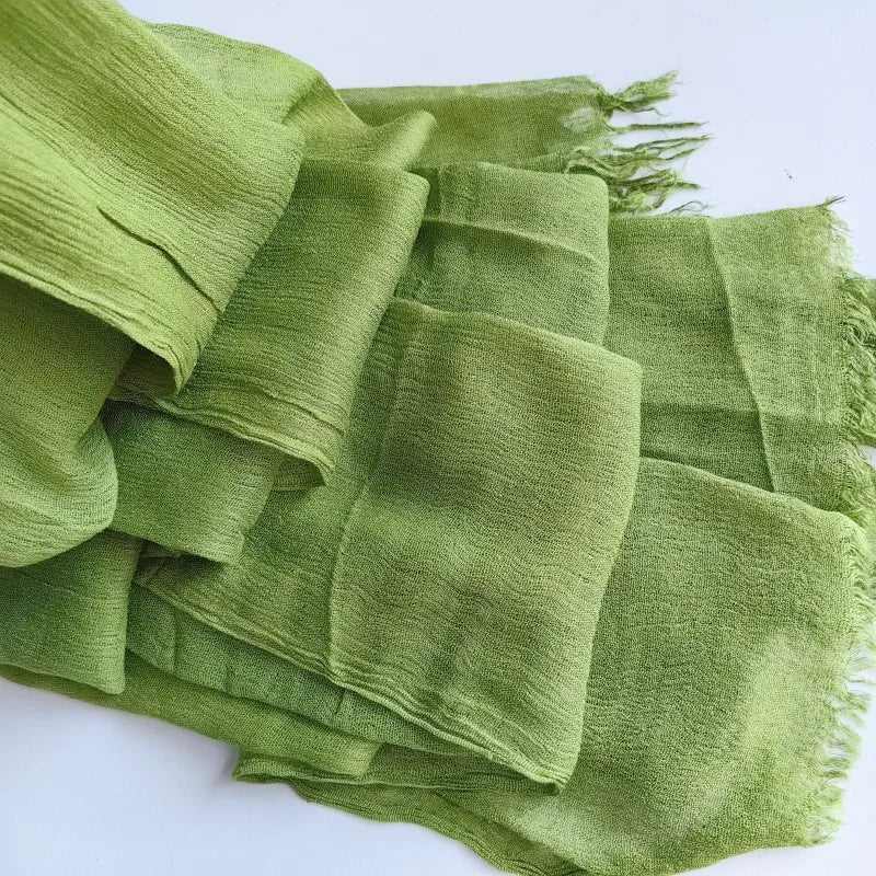 61 Colors Soft Cotton Viscose Scarf Rayon Material Muslim Hijab Mid Eastern Plain Solid Color Headscarf With Tassel - Vestico