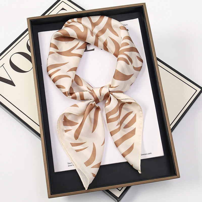 Bohemian Style Print Luxury Brand Silk Square Scarf Women Satin Shawls Neckerchief Wrap Scarves Bandana Hair Hjiab Floral - Vestico