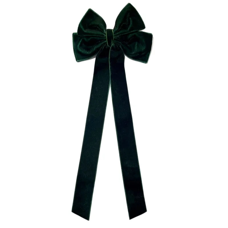 Barrette à Cheveux en Velours – Double Nœud, Élégante & Tendance