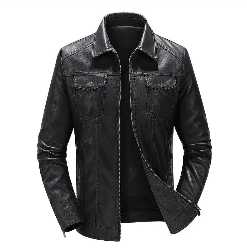 Veste Motard Homme en Similicuir Vintage – Style Biker Noir Léger - Vestico